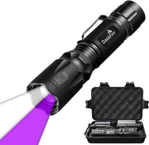 2 in 1 Blacklights Flashlight, UV 395nm Ultraviolet Torch Light High Lumen for Home Security, Outdoor Camping Cycling Hiking, Scorpion Hunting, Pet Urine Stain Detect, Car Fuel Leak in Saudi Arabia