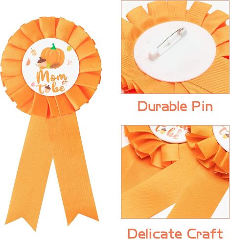 5 قطع مجموعة وشاح الأمومة على شكل اليقطين، تصميم Happy Fall Mommy to Be & Daddy to Be Acacage Pins، تاج الزهور ووشاح الحمل التذكارية للخريف اليقطين جنس يكشف عن طفل دش حفلة صورة هدية in Kuwait