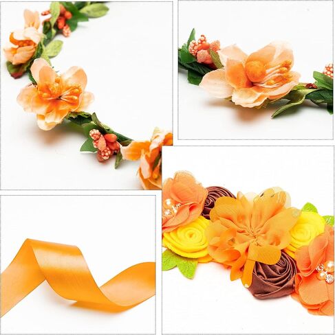 5 قطع مجموعة وشاح الأمومة على شكل اليقطين، تصميم Happy Fall Mommy to Be & Daddy to Be Acacage Pins، تاج الزهور ووشاح الحمل التذكارية للخريف اليقطين جنس يكشف عن طفل دش حفلة صورة هدية in Kuwait