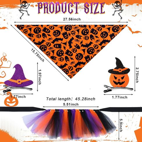 8 Pieces 4th of July Dog Tulle Tutu Skirt with Dog Independence Day Bandana Cartoon Hairpins Dog Costumes Pet Accessories Supplies for Small Dogs Cats Birthday (,) in Saudi Arabia