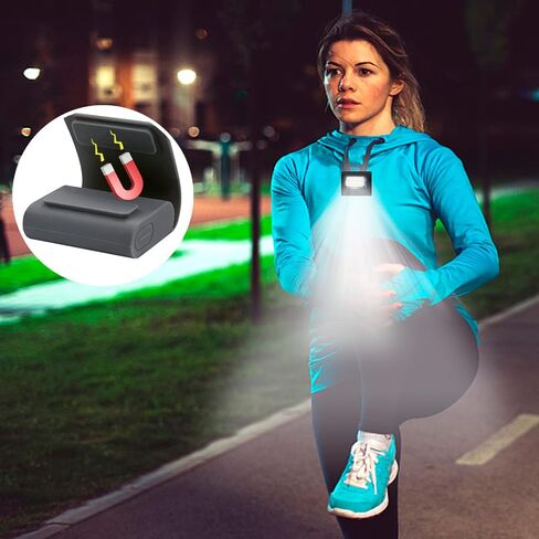 Running Light, 2 Pack USB Rechargeable jogging Light 3 Lighting Modes Strong Magnetic Lights Portable Clip On Running Lights with Runners and Joggers for Running, Camping , Hiking, Outdoor Adventure in Saudi Arabia