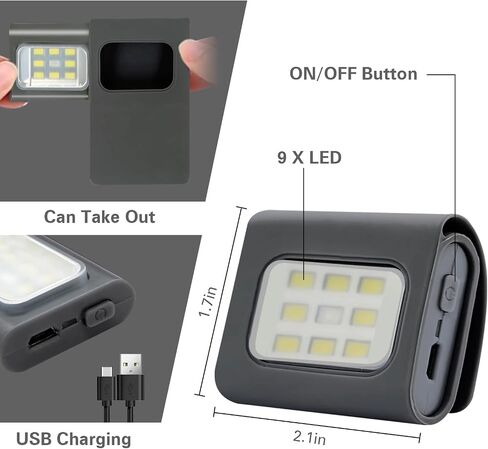 Running Light, 2 Pack USB Rechargeable jogging Light 3 Lighting Modes Strong Magnetic Lights Portable Clip On Running Lights with Runners and Joggers for Running, Camping , Hiking, Outdoor Adventure in Saudi Arabia