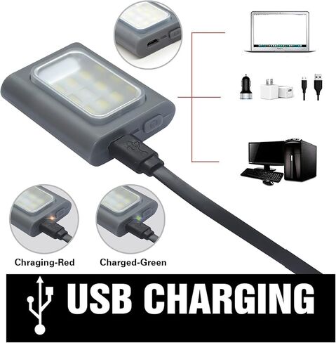 Running Light, 2 Pack USB Rechargeable jogging Light 3 Lighting Modes Strong Magnetic Lights Portable Clip On Running Lights with Runners and Joggers for Running, Camping , Hiking, Outdoor Adventure in Saudi Arabia