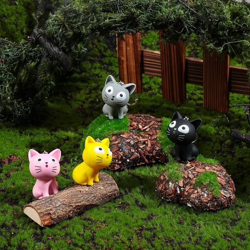 4 Pieces Nurse Animal Flashlight Keychain Cat Flashlight Keychain Pediatric Nurse LED Cute Kitty Plastic Gray Black Yellow Pink Cat Flashlight Keychain for Nurses Badge Reel in Saudi Arabia