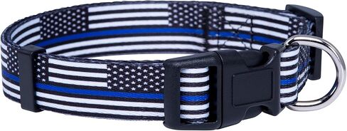 Native Pup Thin Blue Line Flag Dog Collar (Medium) in Saudi Arabia