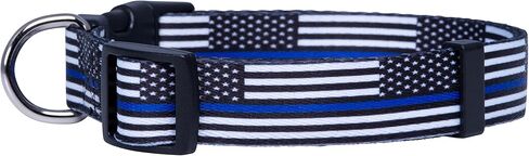 Native Pup Thin Blue Line Flag Dog Collar (Medium) in Saudi Arabia