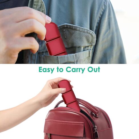 3 عبوات من علب حبوب الدواء الصغيرة والثابتة، علبة حبوب صغيرة للجيب 3 مرات في اليوم، صندوق حبوب صغير للسفر، موزع حبوب الدواء (كستنائي) in Kuwait