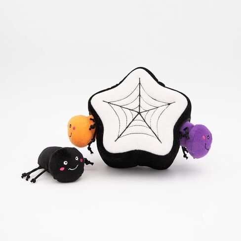 ألعاب الكلاب التفاعلية من ZippyPaws Halloween Burrow - ألعاب إخفاء والبحث عن الكلاب وألعاب الجراء، وألعاب الكلاب الملونة التي تصدر أصواتًا، وألغاز الكلاب الفخمة، وشبكة العنكبوت in Saudi Arabia