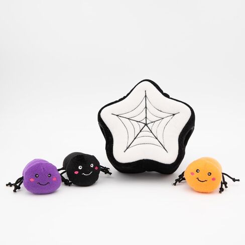 ألعاب الكلاب التفاعلية من ZippyPaws Halloween Burrow - ألعاب إخفاء والبحث عن الكلاب وألعاب الجراء، وألعاب الكلاب الملونة التي تصدر أصواتًا، وألغاز الكلاب الفخمة، وشبكة العنكبوت in Saudi Arabia