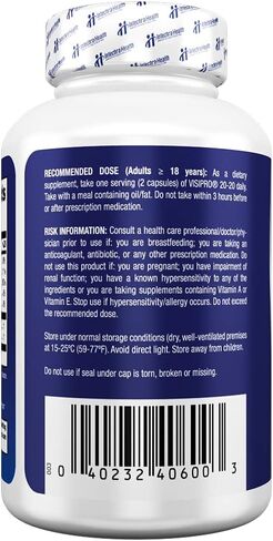 VISIPRO® 20-20 New Vision Health Supplement - Advanced Eye Vision Vitamins for Complete Eye Health, Vision Support & Macular Free Radical Defense - 60 Veggie Caps in Saudi Arabia