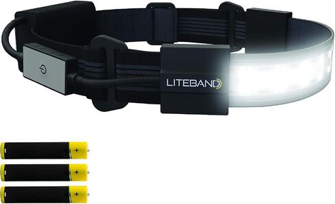 Liteband FLEX 300 Wide-Beam LED Headlamp - 210° Illumination, 300 Lumens, Improved OVLED Design - AAA Batteries, Adjustable, Camping, Running, Hiking, Fits Hard Hats, LBF300-AN, Night in Kuwait