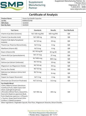 مكمل دعم العين من Nutridoctor - مركب فيتامين مع اللوتين - زياكسانثين - معادن - غير معدل وراثيًا - صديق للنباتيين - صنع في الولايات المتحدة الأمريكية (90 قطعة) in Kuwait