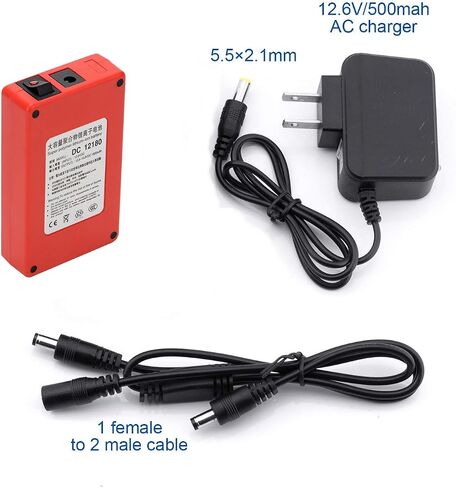 ABENIC DC 12V 2A (24W) 1800mAh بطارية ليثيوم أيون قابلة لإعادة الشحن للغاية DC12180 أحمر in Saudi Arabia