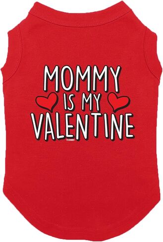 قميص Tcombo Mommy is My Valentine Dog (أحمر، متوسط) in Saudi Arabia