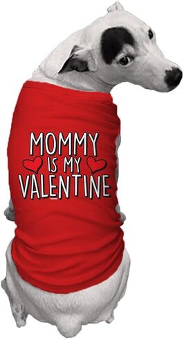 قميص Tcombo Mommy is My Valentine Dog (أحمر، متوسط) in Saudi Arabia