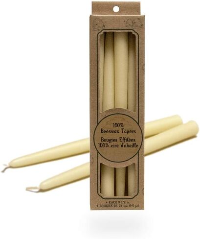 100 Percent Pure Beeswax Taper Candles. Box of 4 / 9.5 Inch. in Saudi Arabia