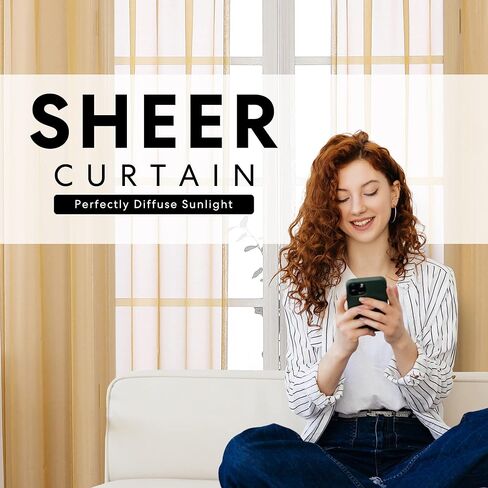 Regal Home Collections Solid Lightweight Voile Sheer Curtains - Grommet Light Filtering Curtains - Sheer Window Curtain Panels for Living Room, Dining Room - Sheer Drapes (52in W x 63in L, Plum) in Kuwait