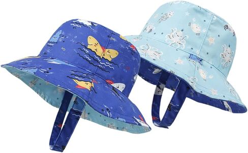 Baby Boy Girl Sun Hat,Adjustable Toddler Kids UPF 50+ Sun Protective Wide Brim Sun Hat,Beach Hat for Girl Boy in Kuwait