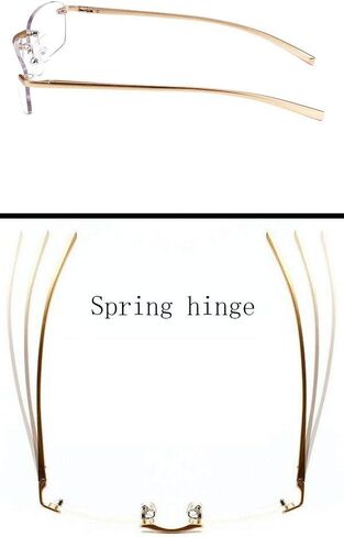 Loovit Rimless Rectangle Bifocal Reading Glasses Mens Womens Spring Hinge Frameless Readers Reading Glasses in Saudi Arabia
