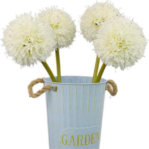 زهور الأقحوان الاصطناعية المذهلة من TOPIA - زهور الأليوم الحريرية والهندباء الحريرية - مثالية لحفلات الزفاف والحفلات وديكور المنزل (أبيض، 4 عبوات) in Kuwait