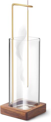 Incense Stick Holder - Stick Holder with Wooden Removable Glass Incense Holder - Stylish and Practical Incense Holder - Anti-Flying ash soot Storage Incense Burner in Kuwait