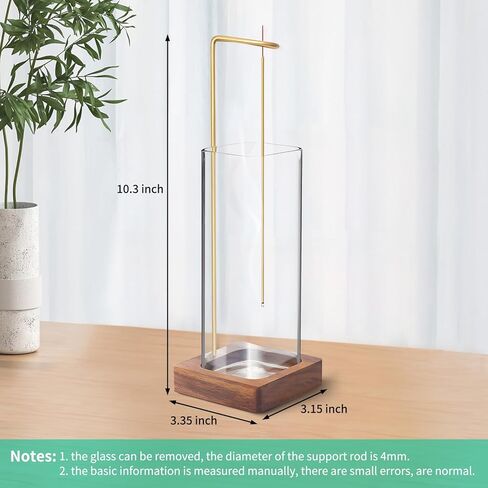 Incense Stick Holder - Stick Holder with Wooden Removable Glass Incense Holder - Stylish and Practical Incense Holder - Anti-Flying ash soot Storage Incense Burner in Kuwait