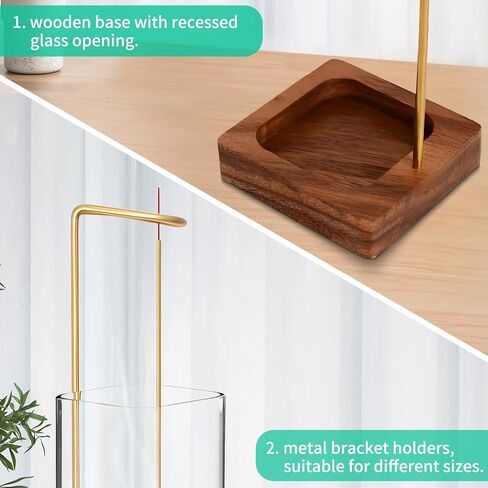 Incense Stick Holder - Stick Holder with Wooden Removable Glass Incense Holder - Stylish and Practical Incense Holder - Anti-Flying ash soot Storage Incense Burner in Kuwait