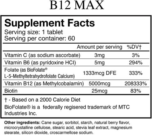 Wellgenix Bio-available Sublingual B12 B6 Folate Vitamin Formulated for High Absorption - Nutritional Multivitamin Supplement (60 ct) 1 Pack in Saudi Arabia