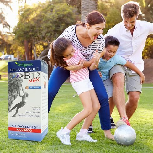 Wellgenix Bio-available Sublingual B12 B6 Folate Vitamin Formulated for High Absorption - Nutritional Multivitamin Supplement (60 ct) 1 Pack in Saudi Arabia