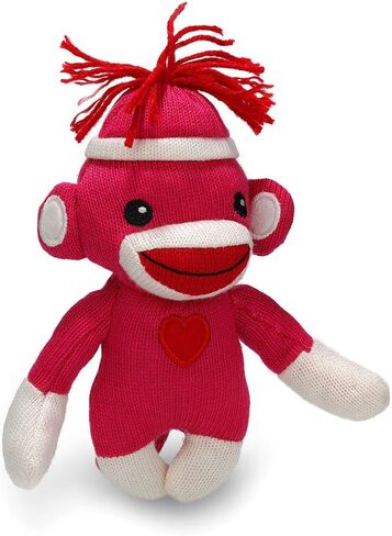 بلاش لاند دمية سوك مونكي بيبي من سوكيز، مع قبعة بخط ابيض، شعار قلب في الامام، افضل تعبير عن الحب in Kuwait