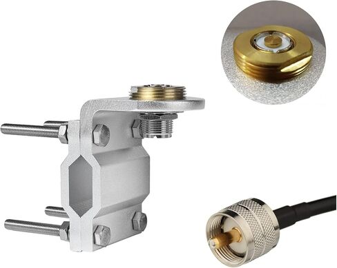 Universal Roll Bar Mirror Antenna Mount with NMO Connector and 16.4ft RG58 UHF PL259 Male to Male Coaxial Cable. in Saudi Arabia