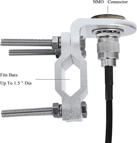 Universal Roll Bar Mirror Antenna Mount with NMO Connector and 16.4ft RG58 UHF PL259 Male to Male Coaxial Cable. in Saudi Arabia