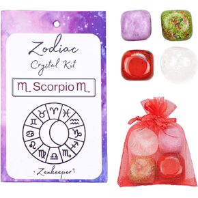 مجموعة هدايا بلورات علاجية من Zenkeeper Pisces Tumbled Healing Crystals، مجموعة أحجار كريمة بعلامة زودياك، أحجار مصقولة، مجموعة الصخور التنجيمية من أحجار الجيب الكريستالية العلاجية in Kuwait