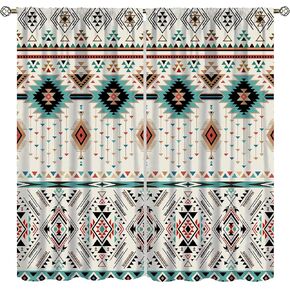 YCness Aztec Curtains for Bedroom, Southwestern Ethnic Geometric Window Treatments for Living Room,Tribal Boho Elephant Native American Pattern Drapes 2 Panel Set,42x45 Inch, Style-1 in Kuwait