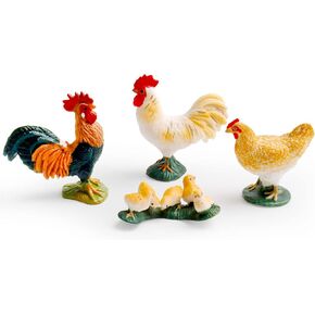 مجموعة تماثيل حيوانات دجاج المزرعة 4 قطع من Bbiamsleep، تماثيل دجاج مقلدة واقعية من البلاستيك لدجاجة الديك للهالوين وعيد الميلاد وحفلات أعياد الميلاد in Kuwait