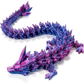 FIONEL 3D Printed Dragon，Dragon Toys, Home Office Decorations，3D Printed Articulated Dragon.(Laser Purple) in Kuwait