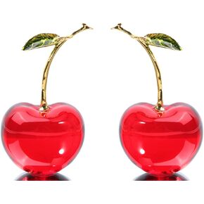 Waltz&F Crystal Red Cherry Collectible Figurines Home Office Party Decoration (Single) in Saudi Arabia