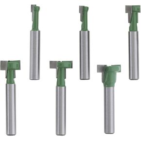 Omninmo 6Pcs Keyhole Router Bits Set 1/4 Inch Shank T Track Slotting Milling Cutters Set 1/4 & 5/16 & 3/8 & 9/16 & 1/2 & 5/8 inch Blade Diameter for Wood Hex Bolt in Saudi Arabia