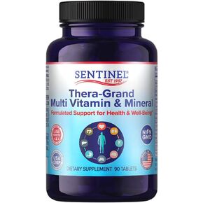 سينتينل ثيرا جراند، فيتامينات ومعادن متعددة، فيتامينات متعددة، مرة واحدة يوميًا، فيتامين أ، فيتامين د3، زنك، 90 قرصًا in Kuwait