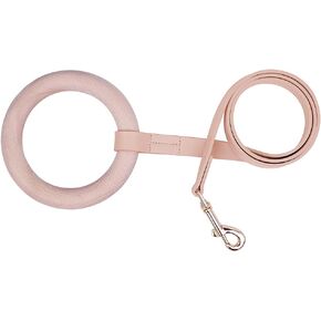 مقود جلد ناعم من الألياف الدقيقة للكلاب - مقبض خشبي مقود جرو للفتيات مصنوع من الجلد الصناعي - مع أجزاء صلبة من سبائك ذهبية، حلقة من خشب الزان - إكسسوارات عصرية للحيوانات الأليفة - وردي، متوسط، بطول 47.2 سم in Kuwait