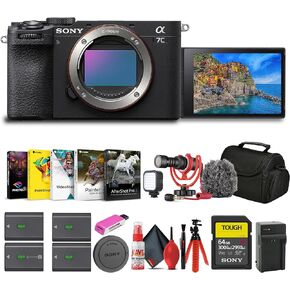 Sony Alpha 7C II Mirrorless Full-Frame Interchangeable Lens Camera (ILCE-7CM2/B) + 64GB SF-G Tough Card + Bag + 3 x NP-FZ100 Compatible Battery + Corel Software + External Charger + More (Renewed) in Saudi Arabia