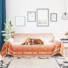 Soft Couch Cover,Large 71''x134'' Chenille Sofa Slipcover with Tassel for 3 Cushion Sofa, Chenille Fabric Furniture Protector for Dogs,Kids