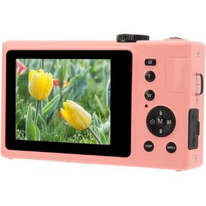 56MP Vlogging Camera, 4K Digital Camera for Photography and Video Pocket Camera with 3.0inch IPS Screen, Dual Screen Camera for Adult Seniors Students Kids Beginner (Pink)