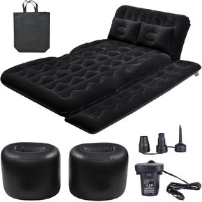 NovelBee Inflatable Car Air Mattress Bed,Removable Camping Mattress for Car Back Seat,Portable Car Bed,Travel Camping Sleeping Inflatable Mattress with Flocking Surface for Universal Car Back Seat in Saudi Arabia