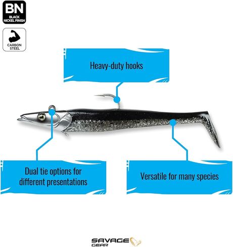 Savage Gear Sandeel Fishing Bait, 5 1/3 oz, Dirty Silver, Realistic Contours & Movement, Durable Construction, Two Tie Points, 5X Hooks, Holographic Eyes, Bait Keeper in Saudi Arabia
