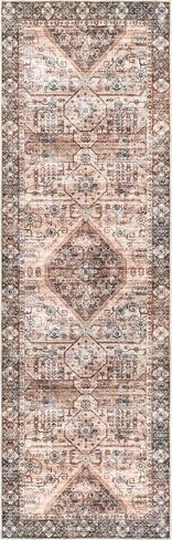 nuLOOM Devin Machine Washable Vintage Medallion Ultra Thin Area Rug, 6' x 9', Light Brown in Saudi Arabia