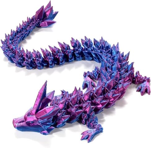 FIONEL 3D Printed Dragon，Dragon Toys, Home Office Decorations，3D Printed Articulated Dragon.(Laser Purple) in Kuwait