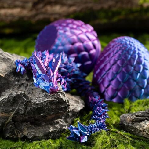 FIONEL 3D Printed Dragon，Dragon Toys, Home Office Decorations，3D Printed Articulated Dragon.(Laser Purple) in Kuwait