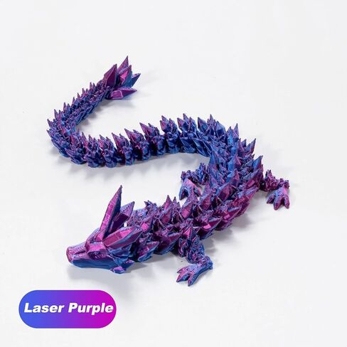 FIONEL 3D Printed Dragon，Dragon Toys, Home Office Decorations，3D Printed Articulated Dragon.(Laser Purple) in Kuwait