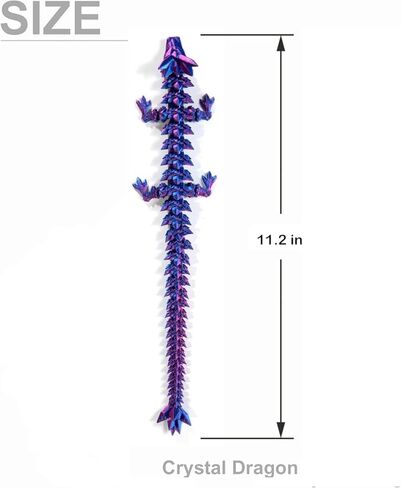 FIONEL 3D Printed Dragon，Dragon Toys, Home Office Decorations，3D Printed Articulated Dragon.(Laser Purple) in Kuwait